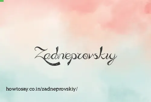 Zadneprovskiy