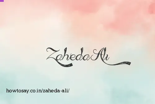 Zaheda Ali