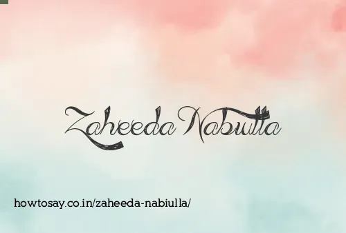 Zaheeda Nabiulla