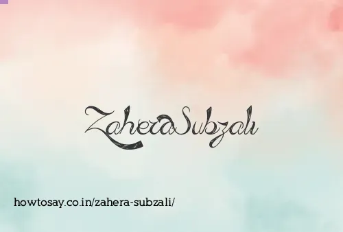 Zahera Subzali