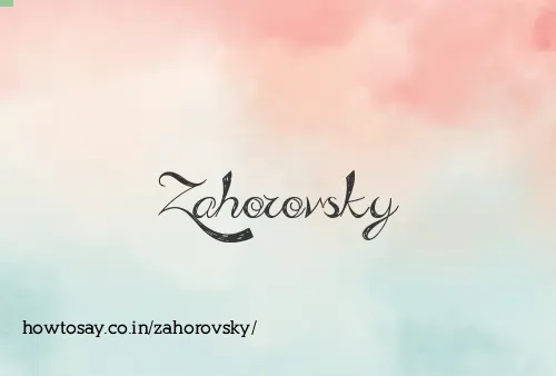 Zahorovsky