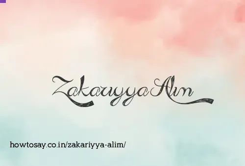 Zakariyya Alim