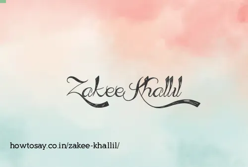 Zakee Khallil