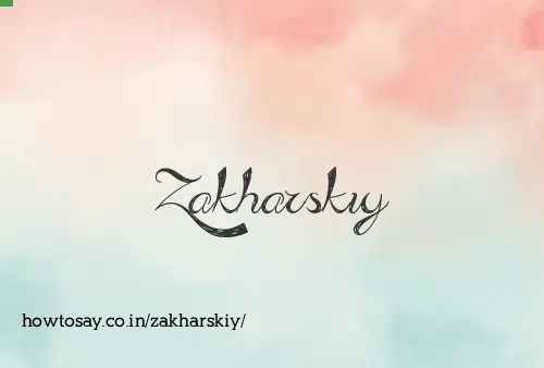Zakharskiy