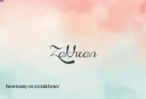 Zakhran