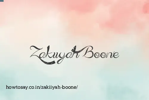 Zakiiyah Boone