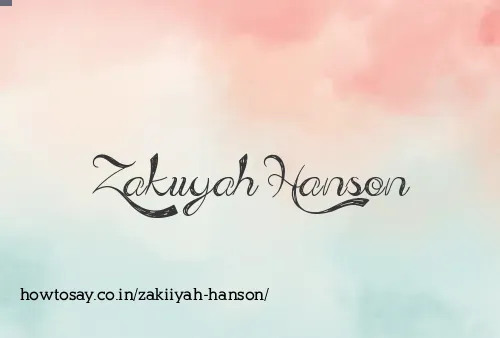 Zakiiyah Hanson
