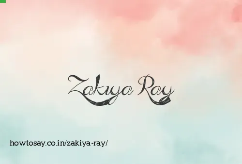 Zakiya Ray