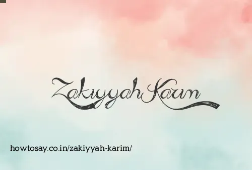Zakiyyah Karim