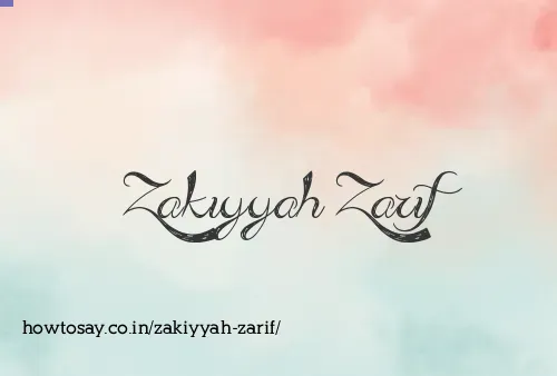 Zakiyyah Zarif