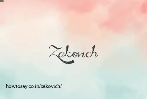 Zakovich