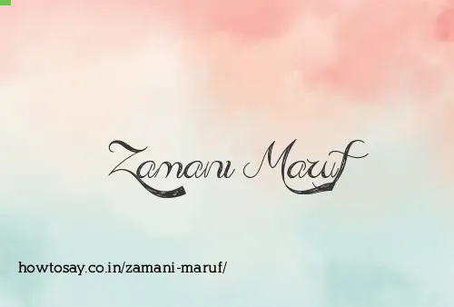 Zamani Maruf