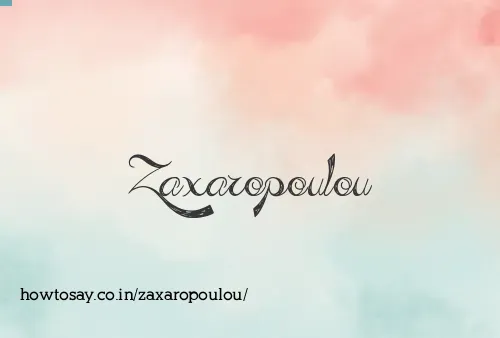 Zaxaropoulou