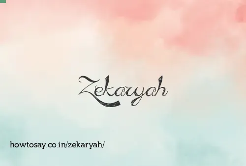 Zekaryah