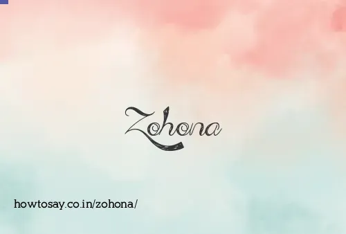 Zohona