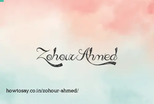 Zohour Ahmed