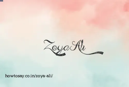 Zoya Ali