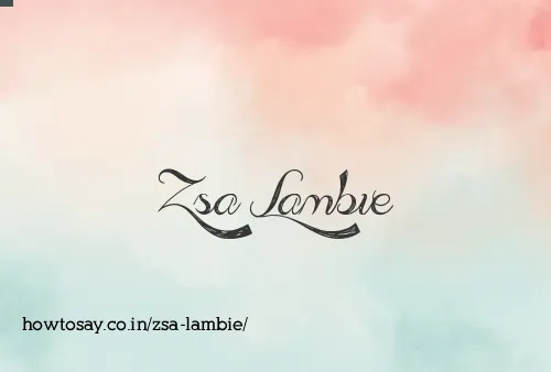 Zsa Lambie