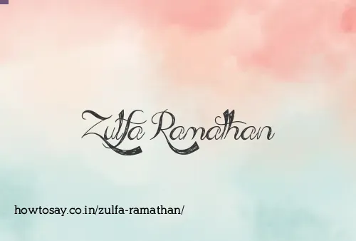 Zulfa Ramathan