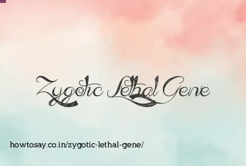 Zygotic Lethal Gene